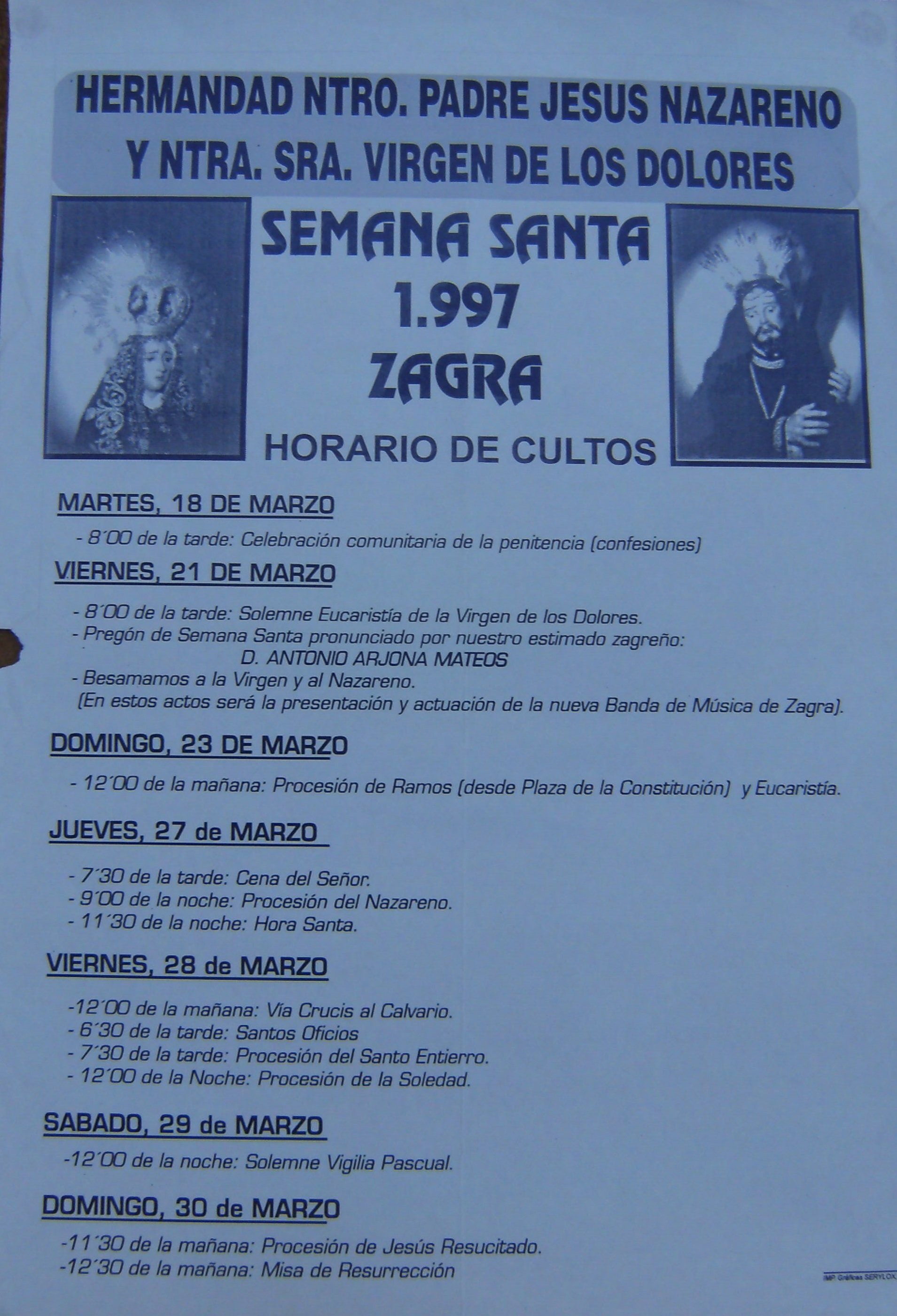 Semana Santa en Zagra 1997 Zagra